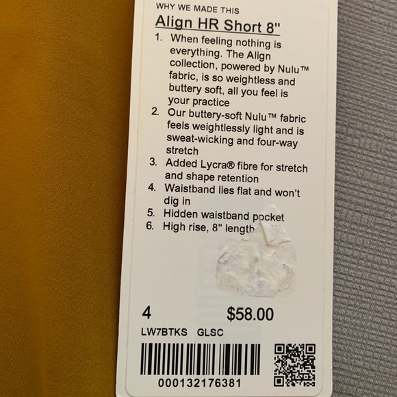 Align HR 8” Shorts in Gold Spice - Picture 3 of 4